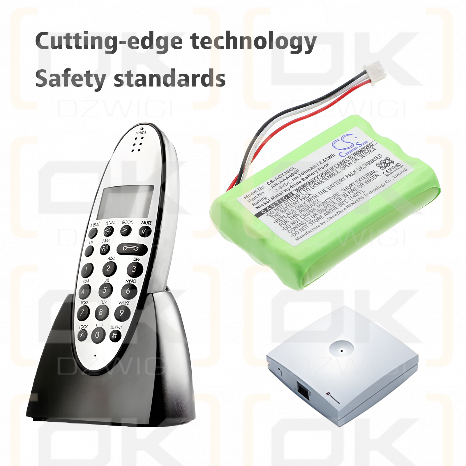 Tiptel 500 DECT / AH-AAA600F 700mAh Ni-MH 3.6V (Cameron Sino)
