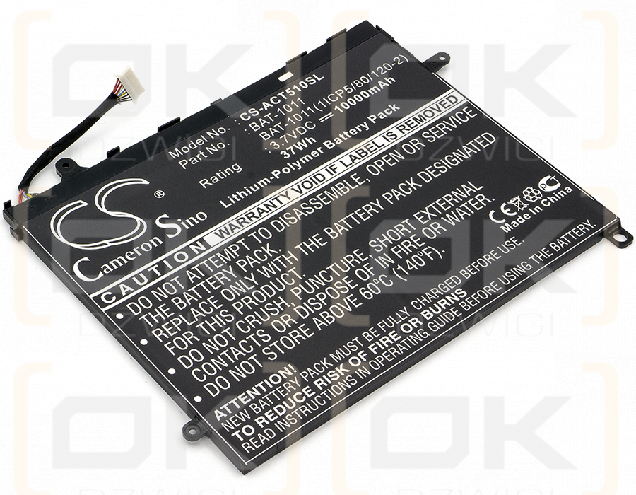 Acer Iconia TAB A510-10S32U / BAT-1011 10000 mAh Li-Polymer 3,7 V (Cameron Sino)