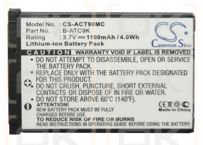 Oregon Scientific ATC9k / B-ATC9K 1100mAh Li-ion 3.7V (Cameron Sino)