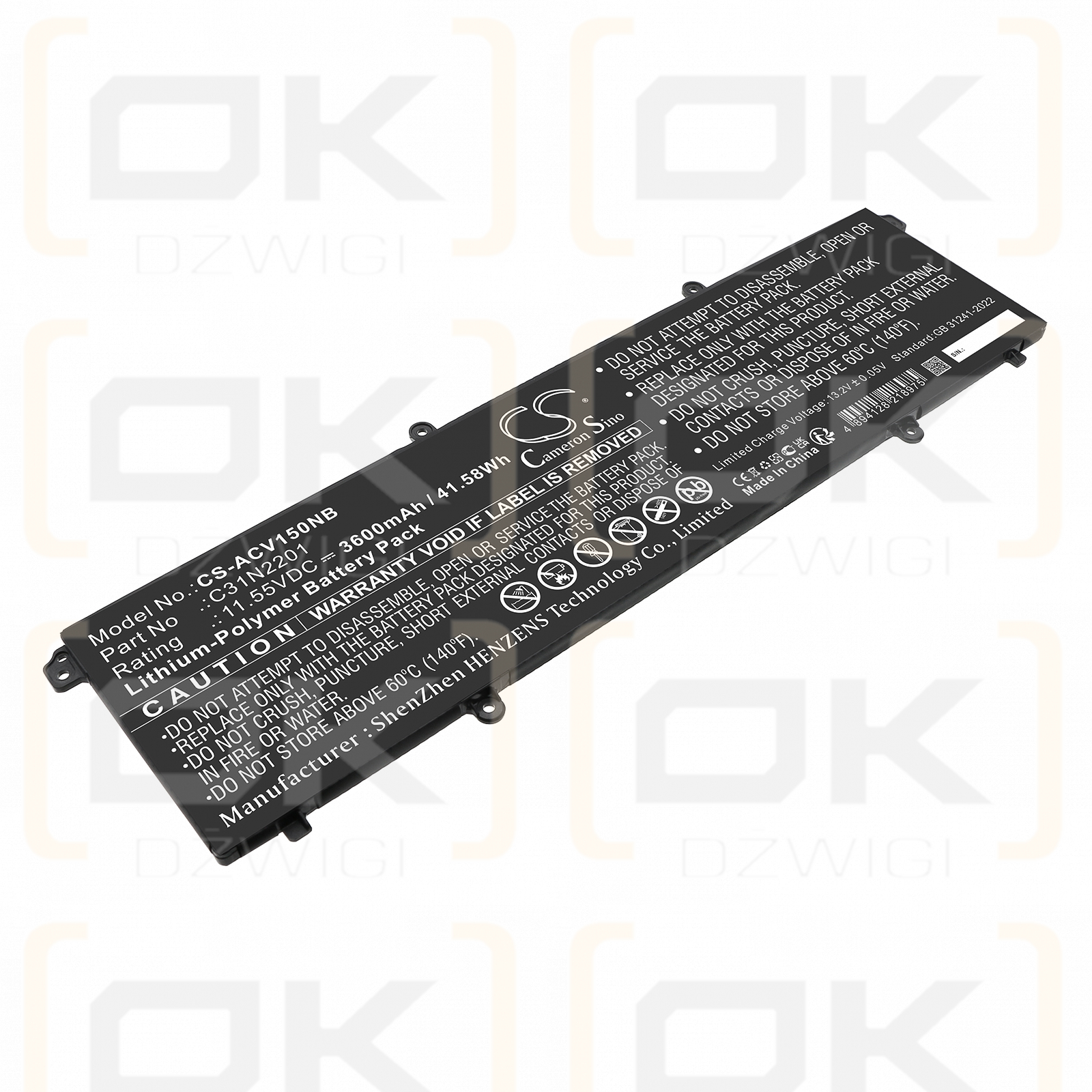 Asus Vivobook S 16 Flip TP3604VA-OLED-B9016WTS / 0B200-04260000 3600mAh Li-Polymer 11.55V (Cameron Sino)