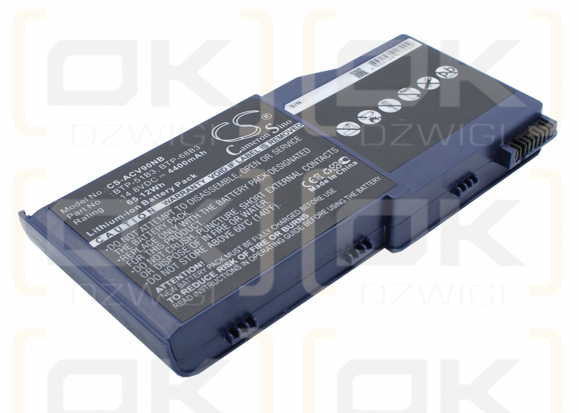 Acer Wistron AJ V90 / BTP-51B3 4400 mAh Li-ion 14.8 V (Cameron Sino)