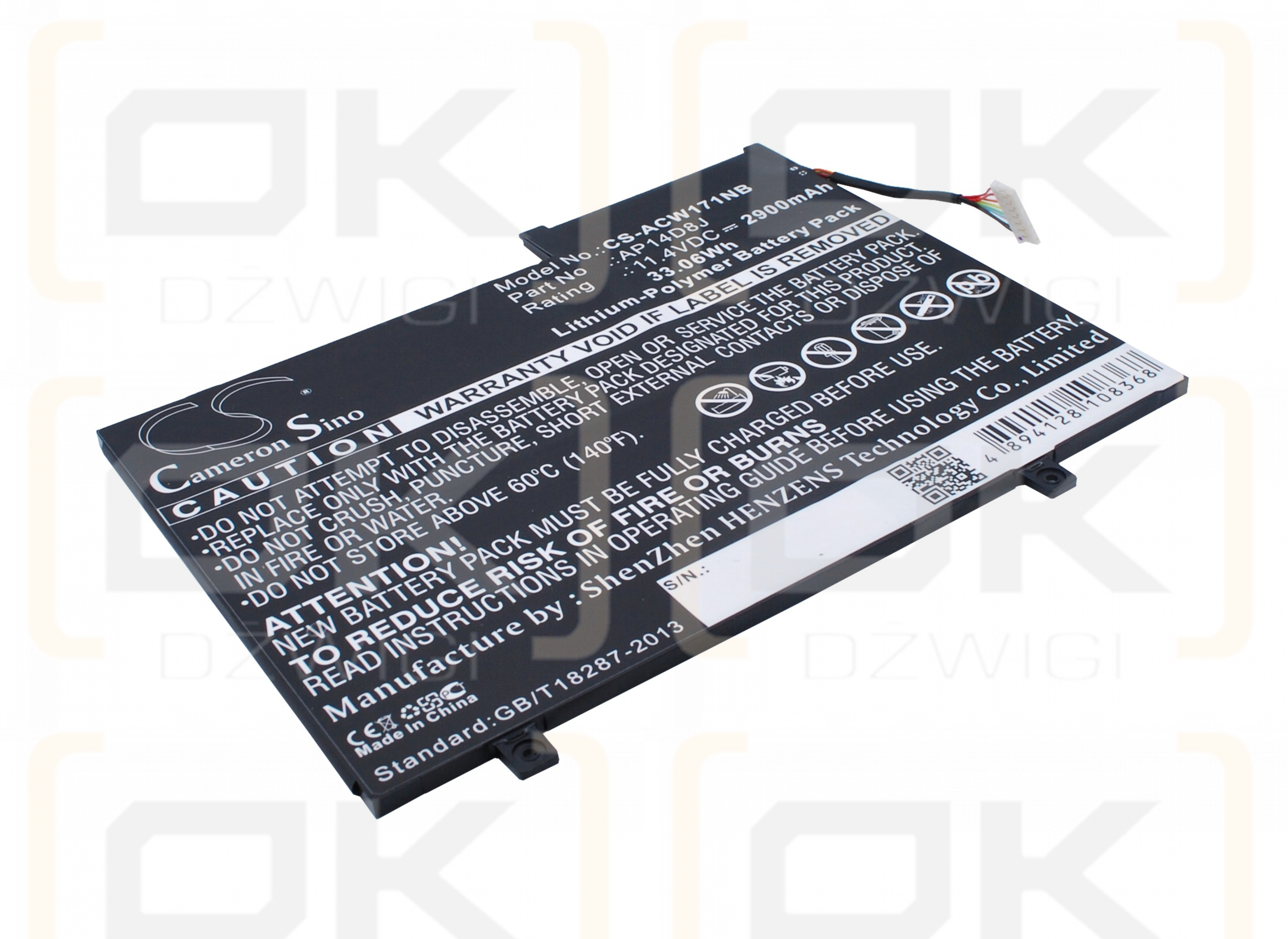 Acer Aspire Switch 11 SW5-171P / AP14D8J 2900 mAh Li-Polymer 11.4 V (Cameron Sino)