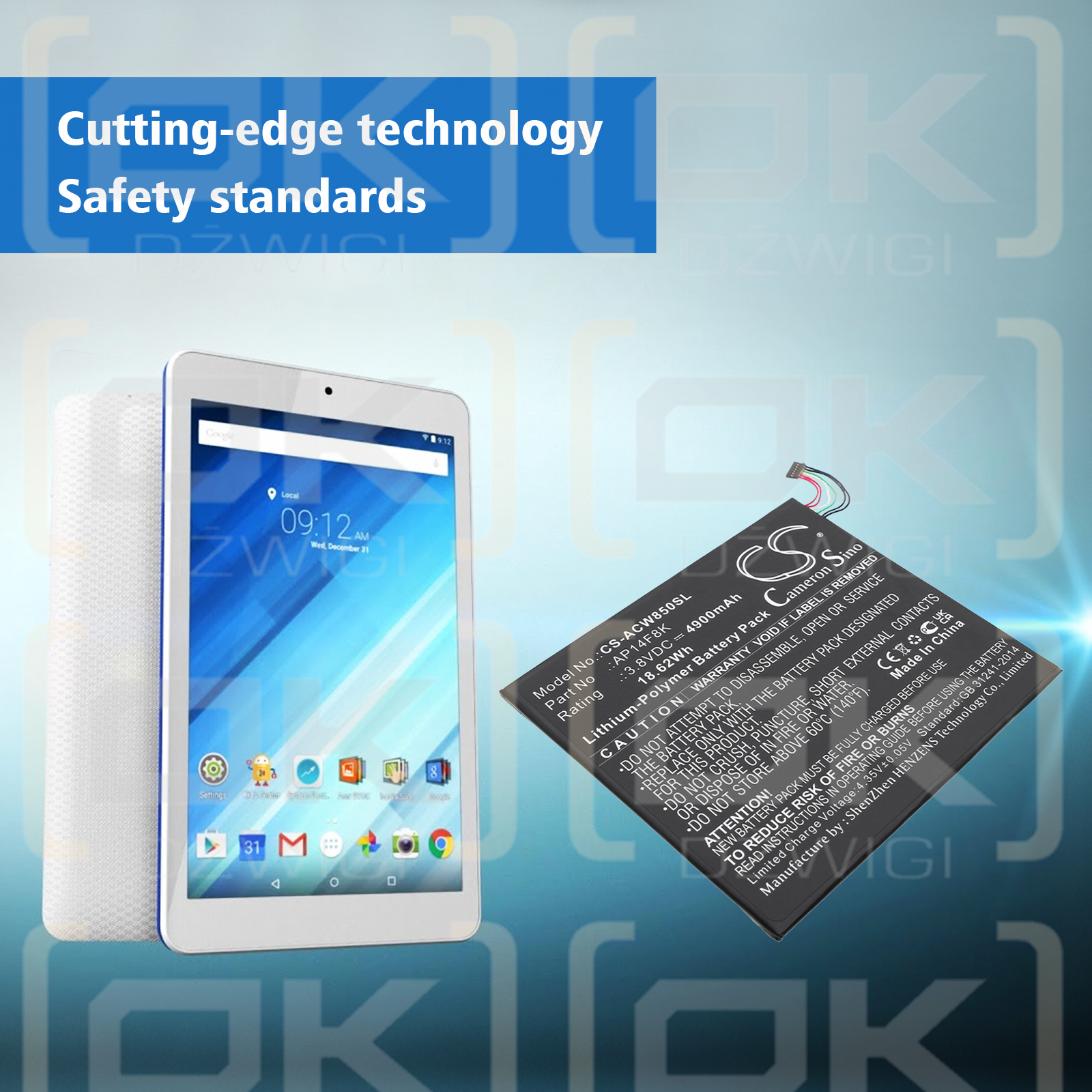 Acer GT-810 / AP14F8K 4900 mAh Li-Polymer 3.8 V (Cameron Sino)