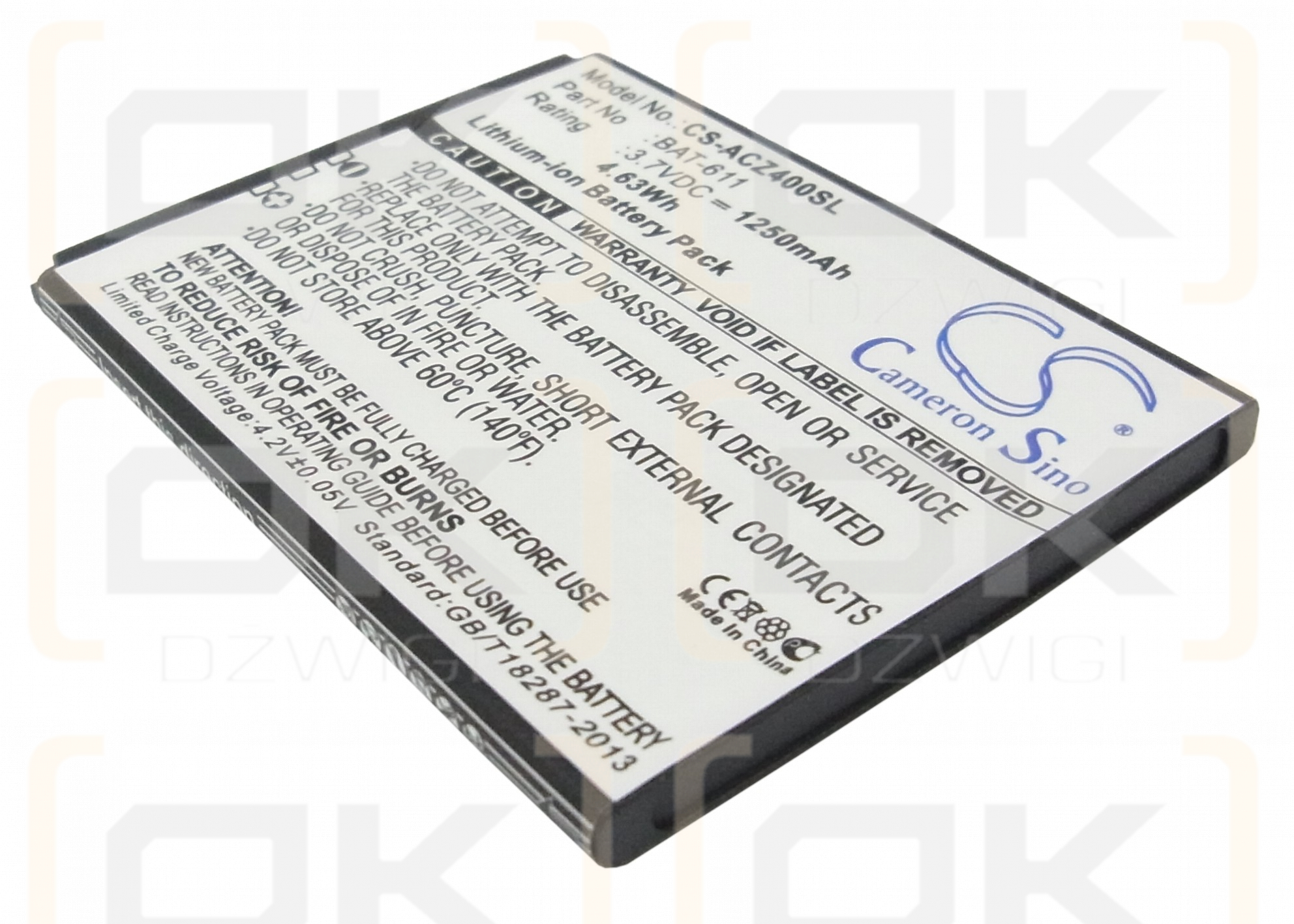 Acer Z160 / BAT-611 1250 mAh Li-Ion 3,7 V (Cameron Sino)