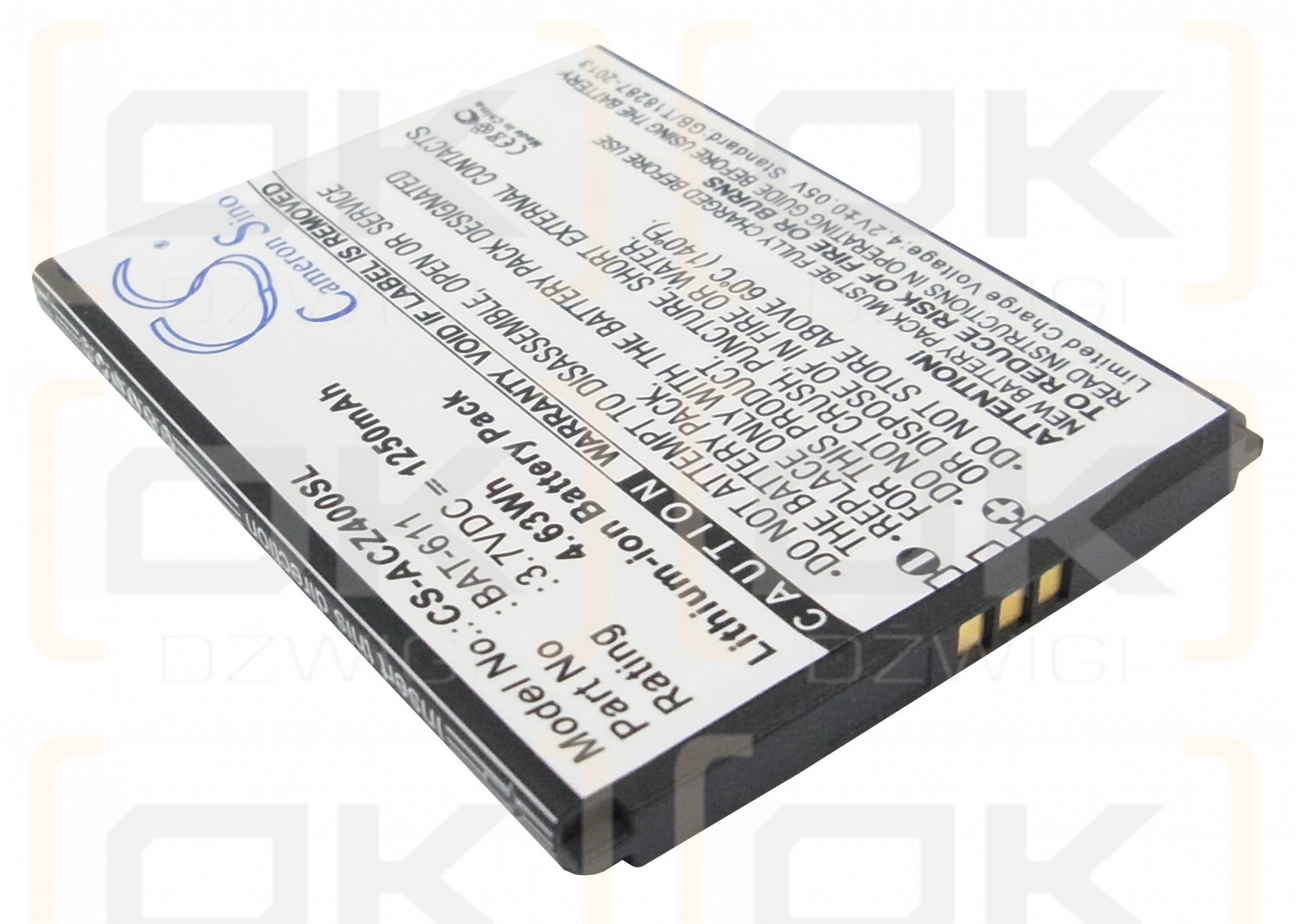 Acer Z160 / BAT-611 1250 mAh Li-Ion 3,7 V (Cameron Sino)