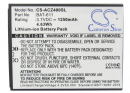 Acer Z160 / BAT-611 1250 mAh Li-Ion 3,7 V (Cameron Sino)