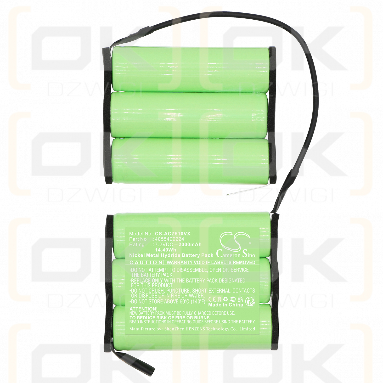 AEG ZB5106 / 4055499224 2000mAh Ni-MH 7.2V (Cameron Sino)