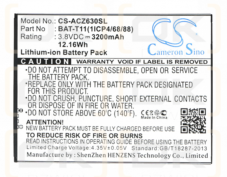 Acer T04 / BAT-T11 3200 mAh Li-Ion 3,8 V (Cameron Sino)