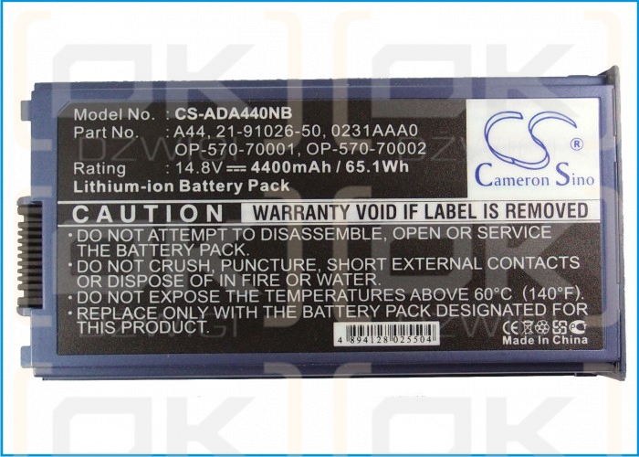 Сменный аккумулятор для MicroStar MD6032 / 21-91081-00 4400 мАч Li-ion 14,8 В (Cameron Sino)