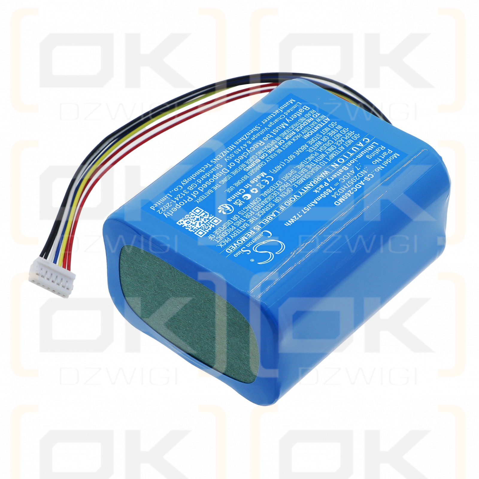 Batería de repuesto para monitor SunTech CT40 / 9005BAT 7800 mAh Li-ion 7.4 V (Cameron Sino)