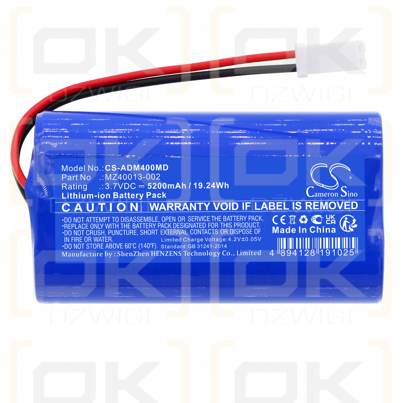 Báscula de silla ADE / MZ40013-002 5200mAh Li-ion 3.7V (Cameron Sino)