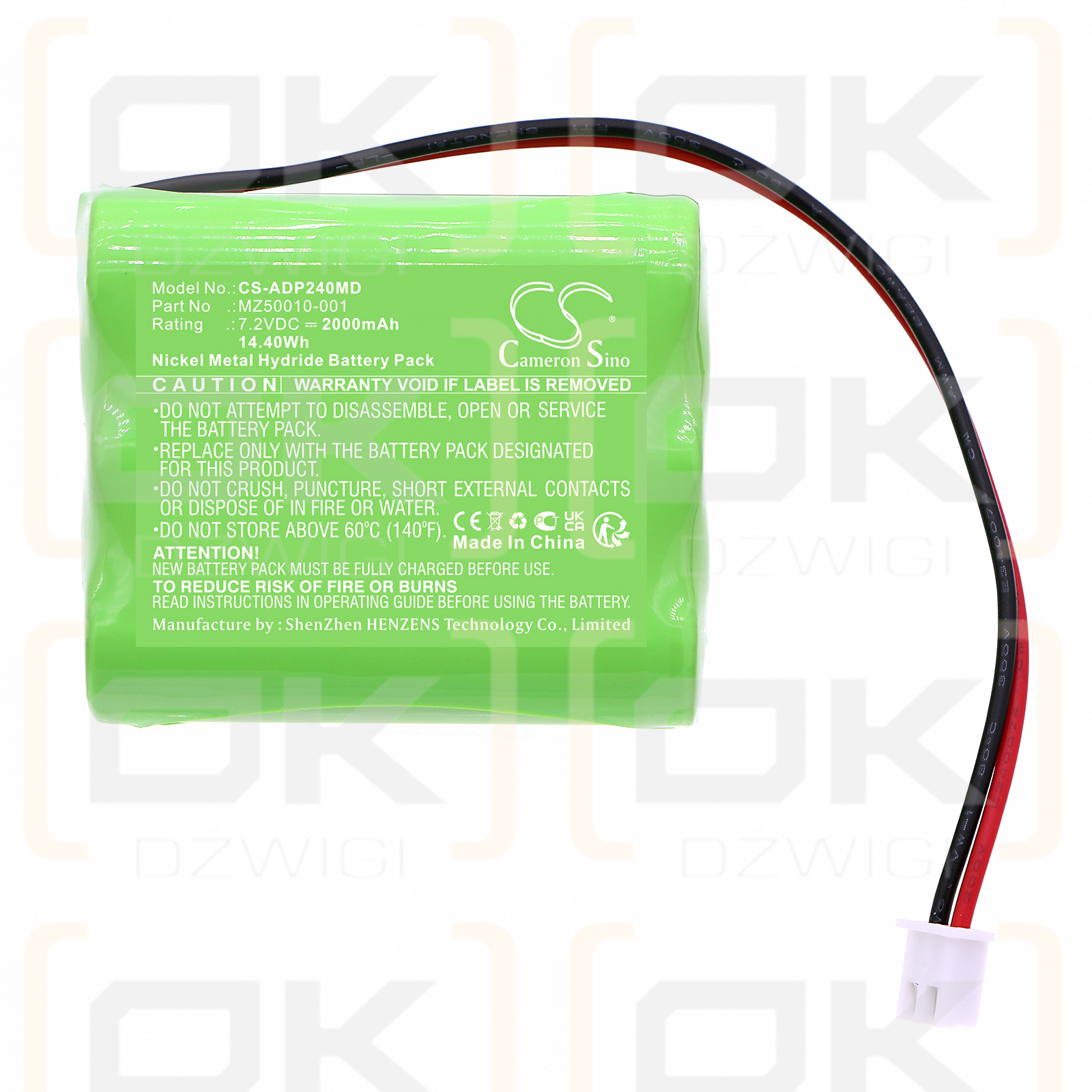 ADE MS-2510 / MZ50010-001 2000 mAh Ni-MH 7,2 V (Cameron Sino)