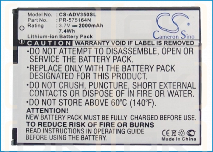 Advent 3500 / PR-575164N 2000 мАч Li-ion 3,7 В (Cameron Sino)