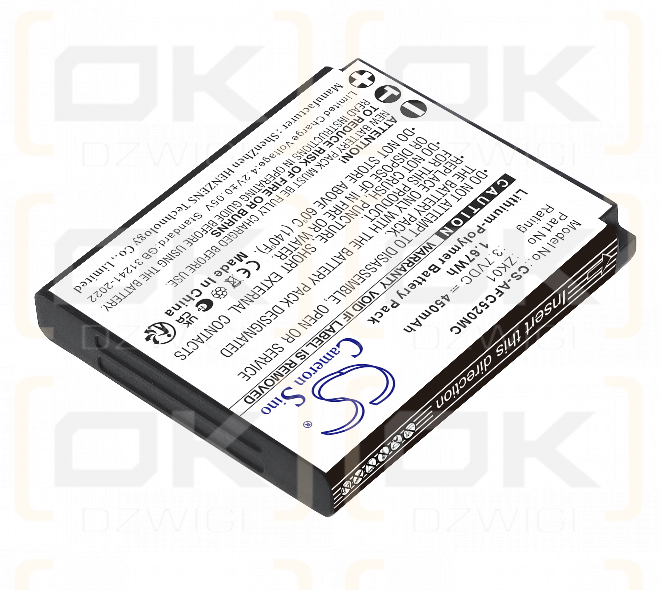 AgfaPhoto Realishot DC5200 / ZK01 450 mAh Li-Polymer 3.7 V (Cameron Sino)