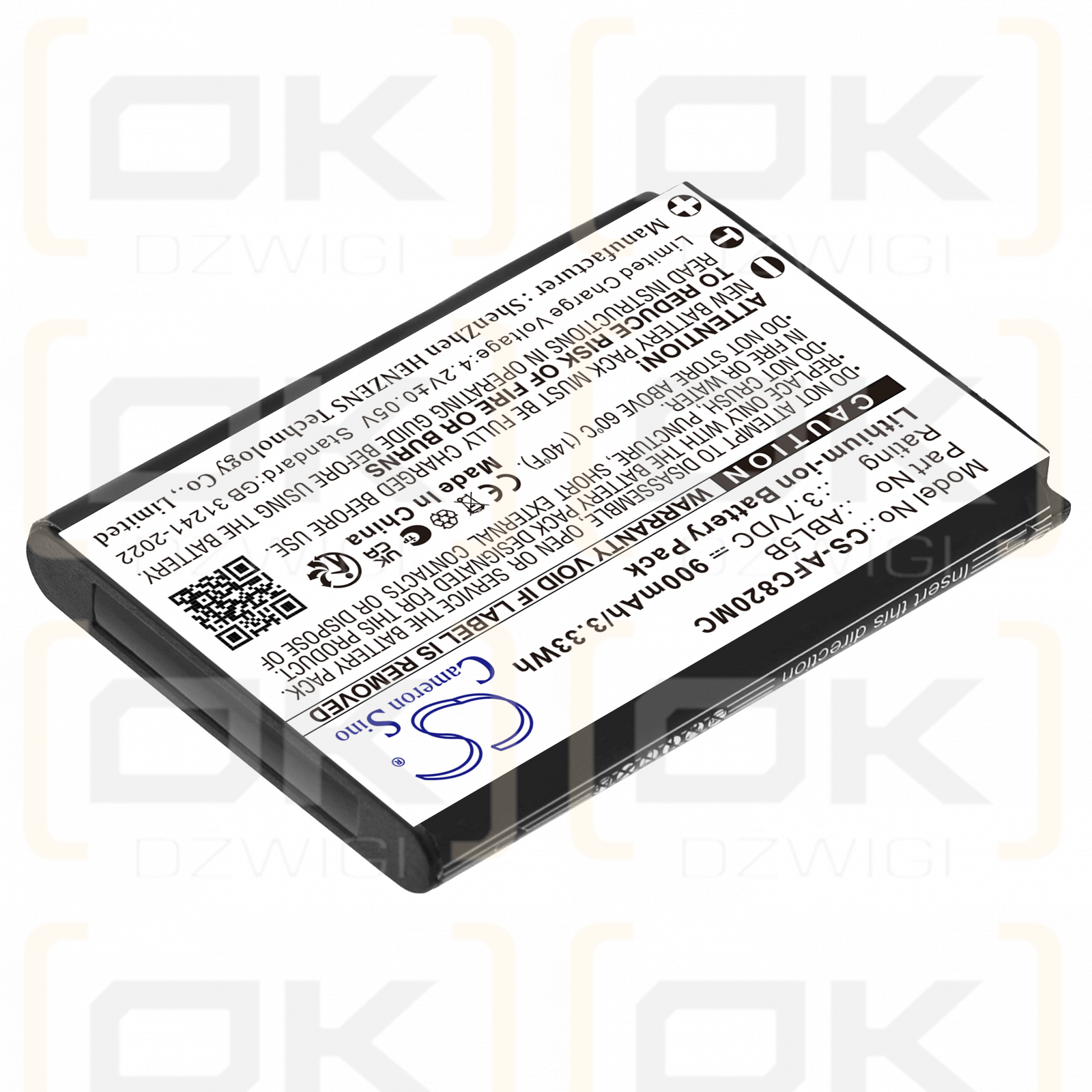 AgfaPhoto Realishot DC9200 / ABL5B 900 mAh Li-ion 3,7 V (Cameron Sino)