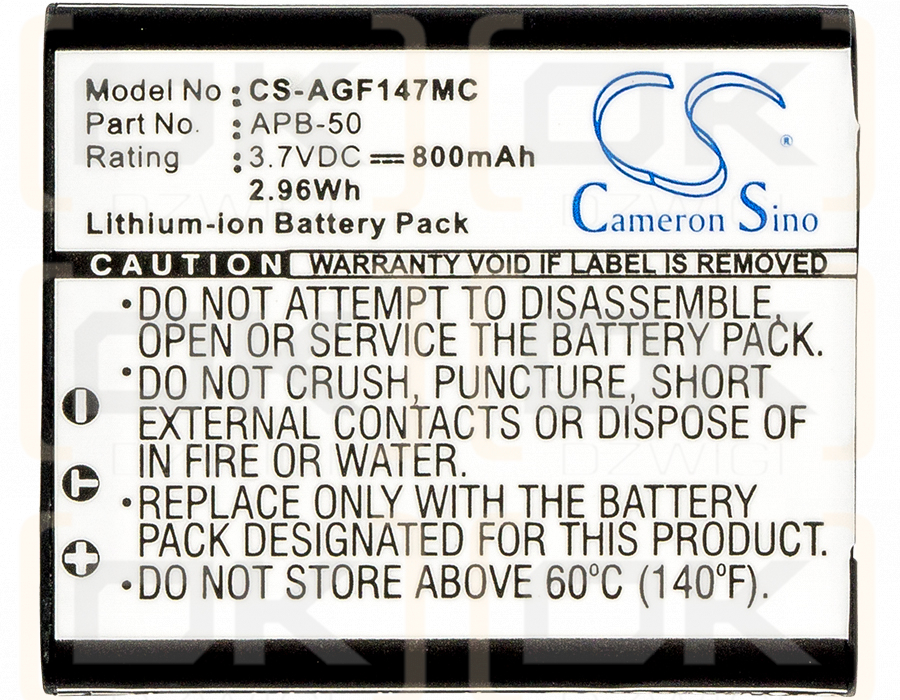 AGFA / APB-50 800mAh Li-ion 3.7V (Cameron Sino)