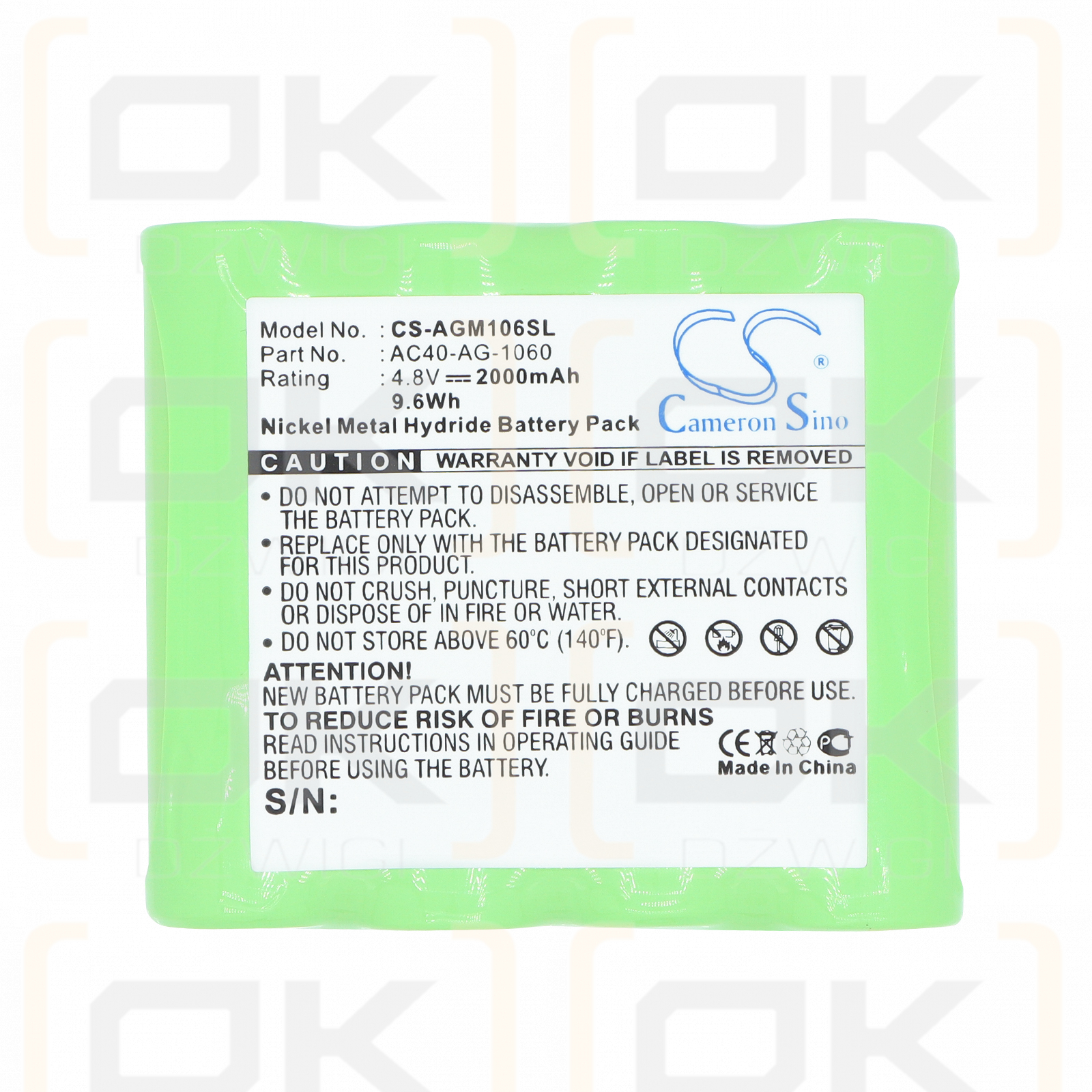 Astro Видеоигровое оборудование / AC40-AG-1060 2000 мАч Ni-MH 4,8 В (Cameron Sino)