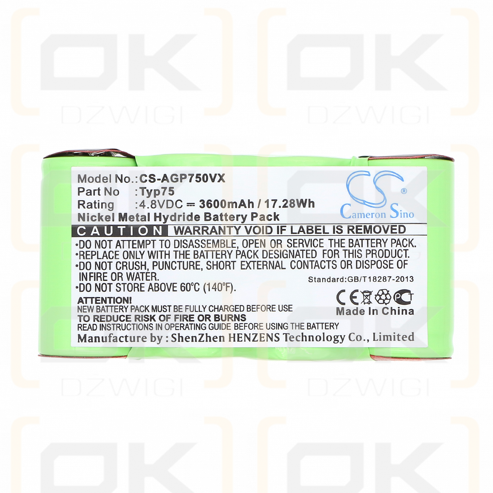 AEG Liliput vacuum cleaner / Typ75 3600mAh Ni-MH 4.8V (Cameron Sino)