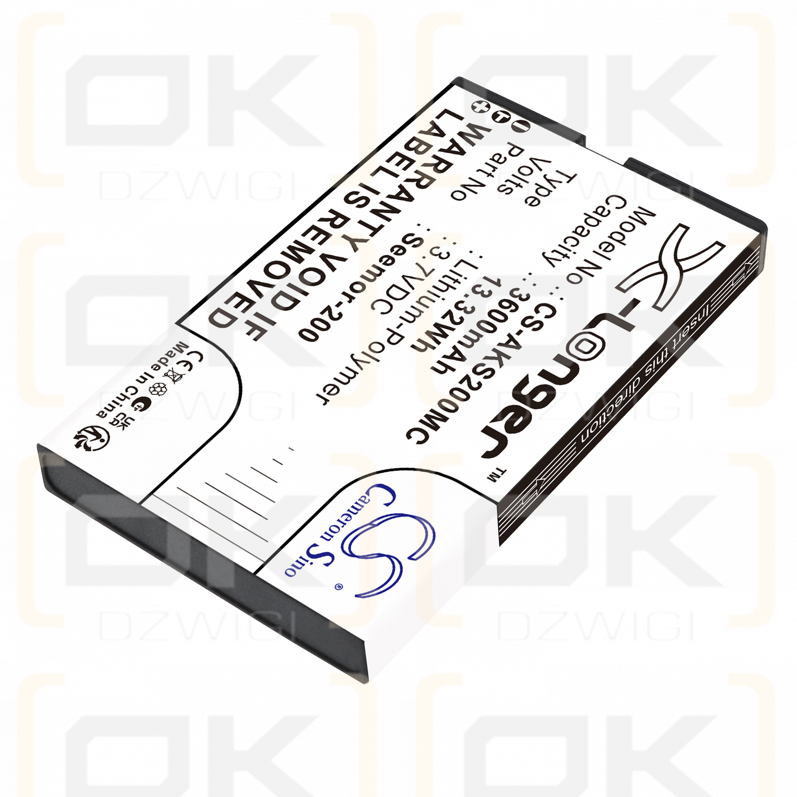 AKASO Seemor-200 / Seemor-200 3600 mAh Li-polímero 3,7 V (Cameron Sino)