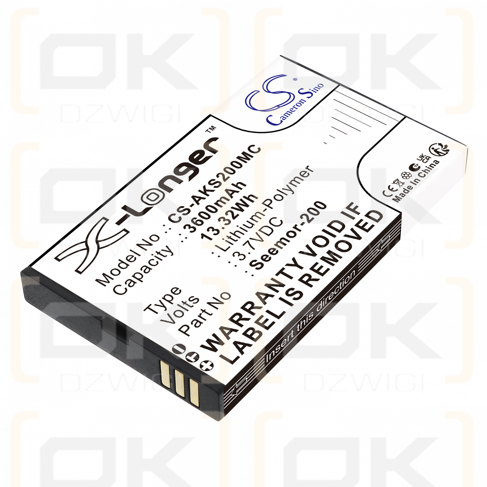 AKASO Seemor-200 / Seemor-200 3600 mAh Li-polímero 3,7 V (Cameron Sino)