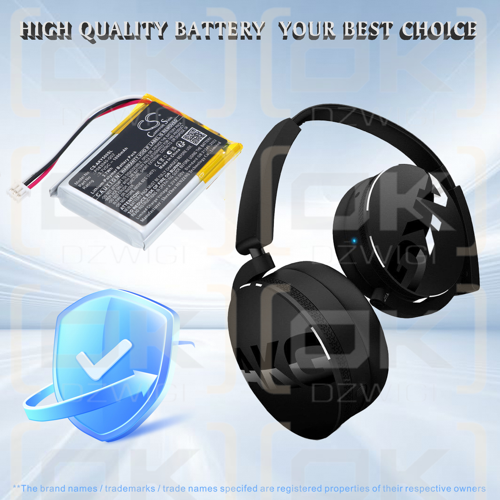 AKG Y50BT / P083040-Q02 1000 mAh Li-Polymer 3,7 V (Cameron Sino)