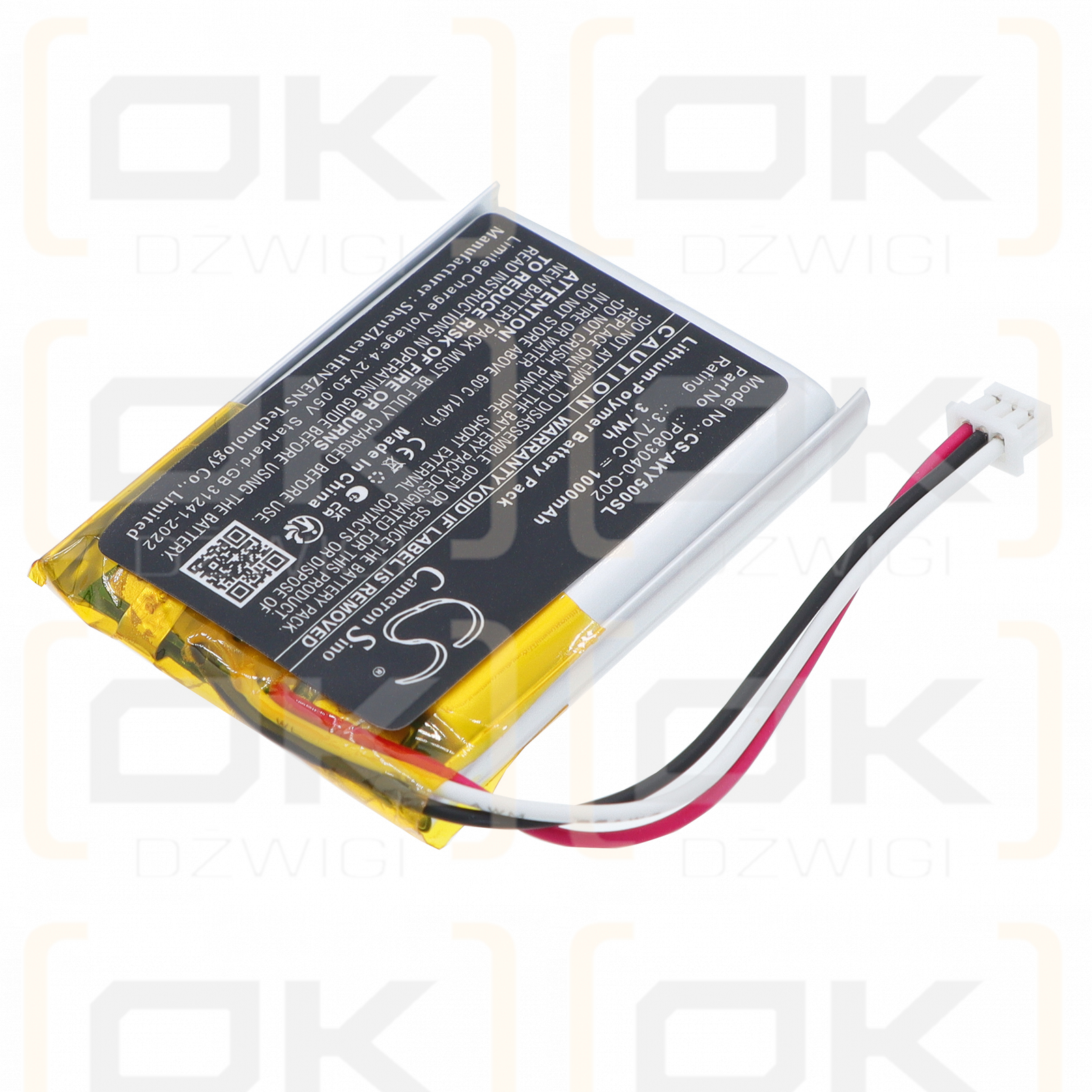 AKG Y50BT / P083040-Q02 1000 mAh Li-Polymer 3,7 V (Cameron Sino)