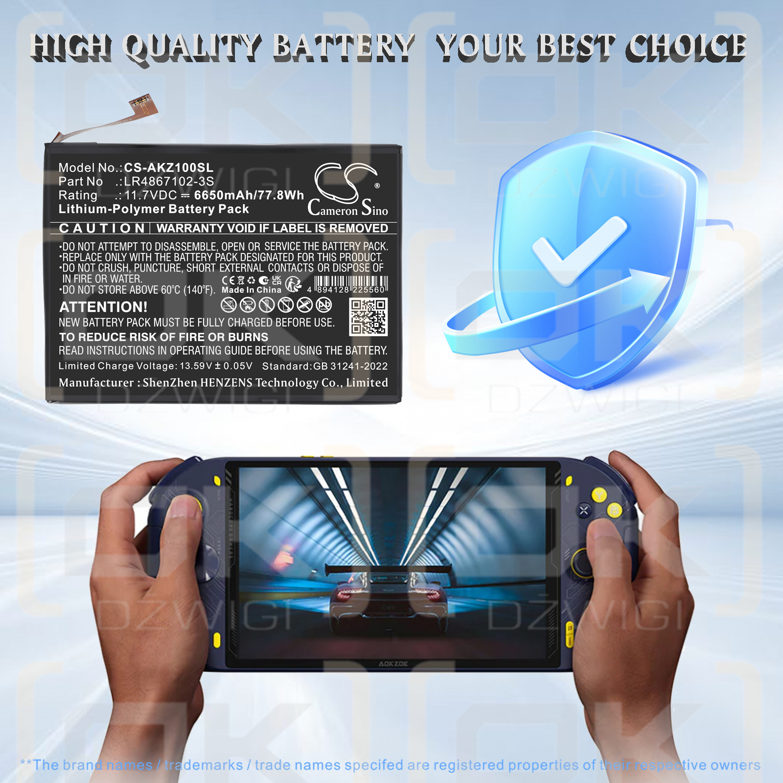 AOKZOE A2 / LR4867102-3S 6650 mAh Li-Polymer 11,7 V (Cameron Sino)