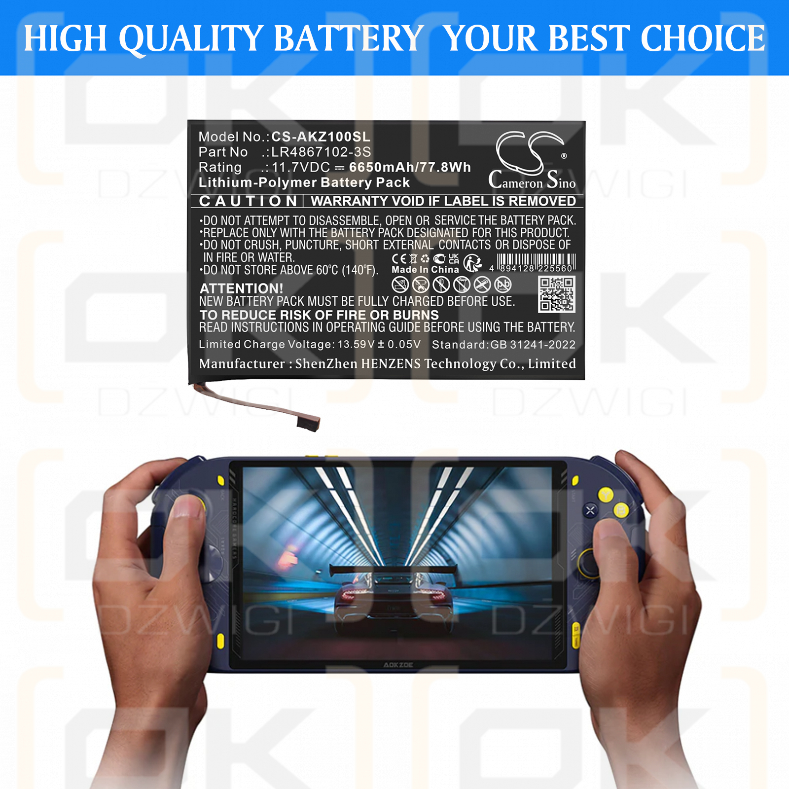 AOKZOE A2 / LR4867102-3S 6650 mAh Li-Polymer 11,7 V (Cameron Sino)