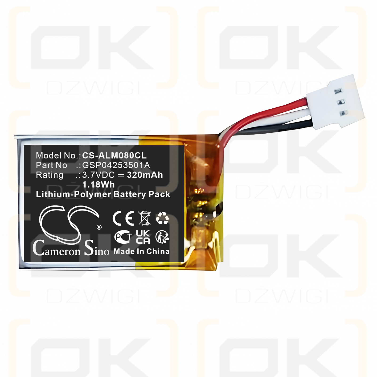 Alcatel-Lucent Wide Band 4.1 Bluetooth / GSP04253501A 320 мАч литий-полимерный 3,7 В (Cameron Sino)