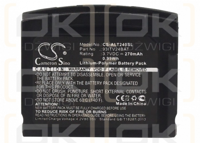 Amplicom TV2510 / 93ITV24BAT 270 mAh Li-Polymer 3.7 V (Cameron Sino)