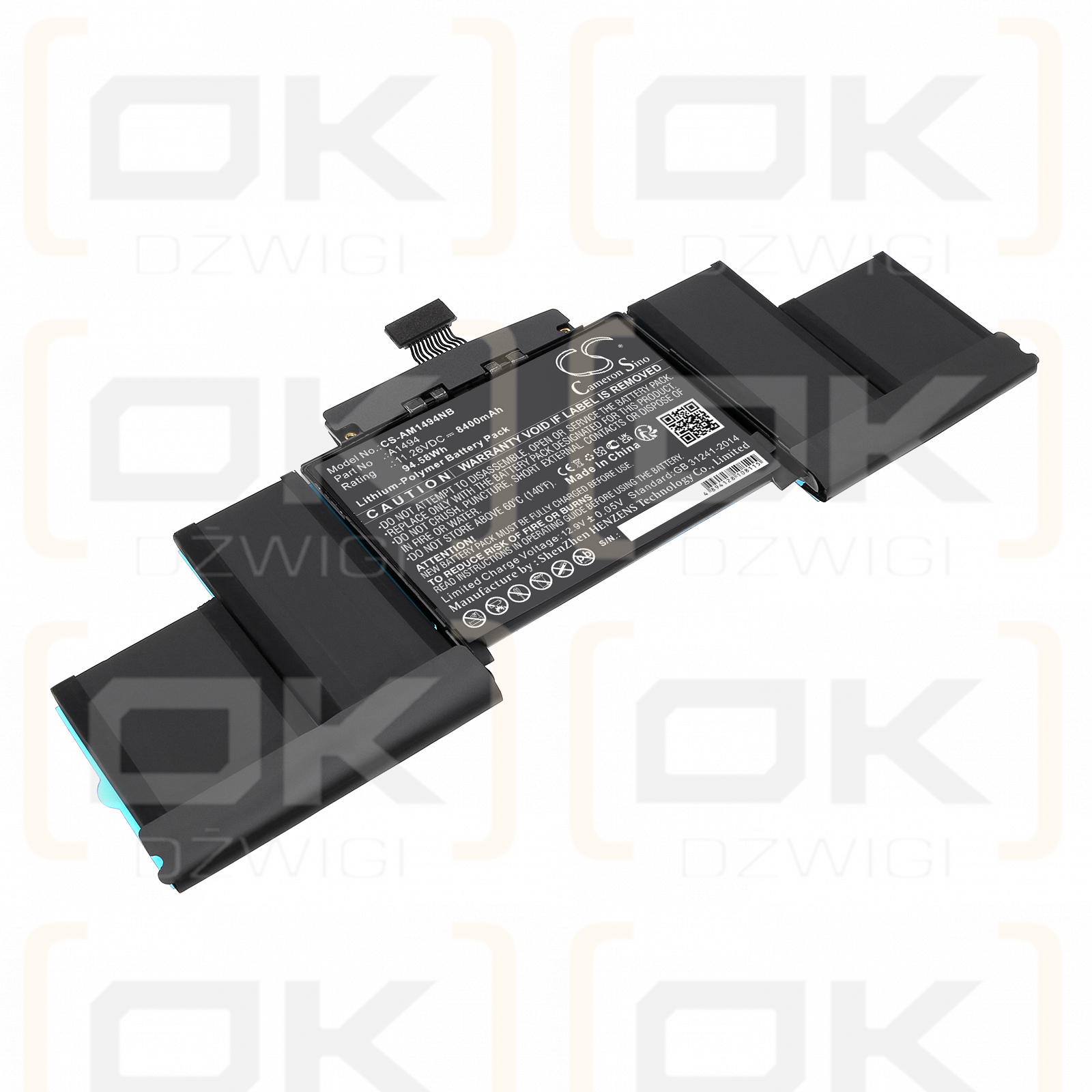 Apple MacBook Pro Retina Display 15" Ende 2013 / A1494 8400 mAh Li-Polymer 11,26 V (Cameron Sino)