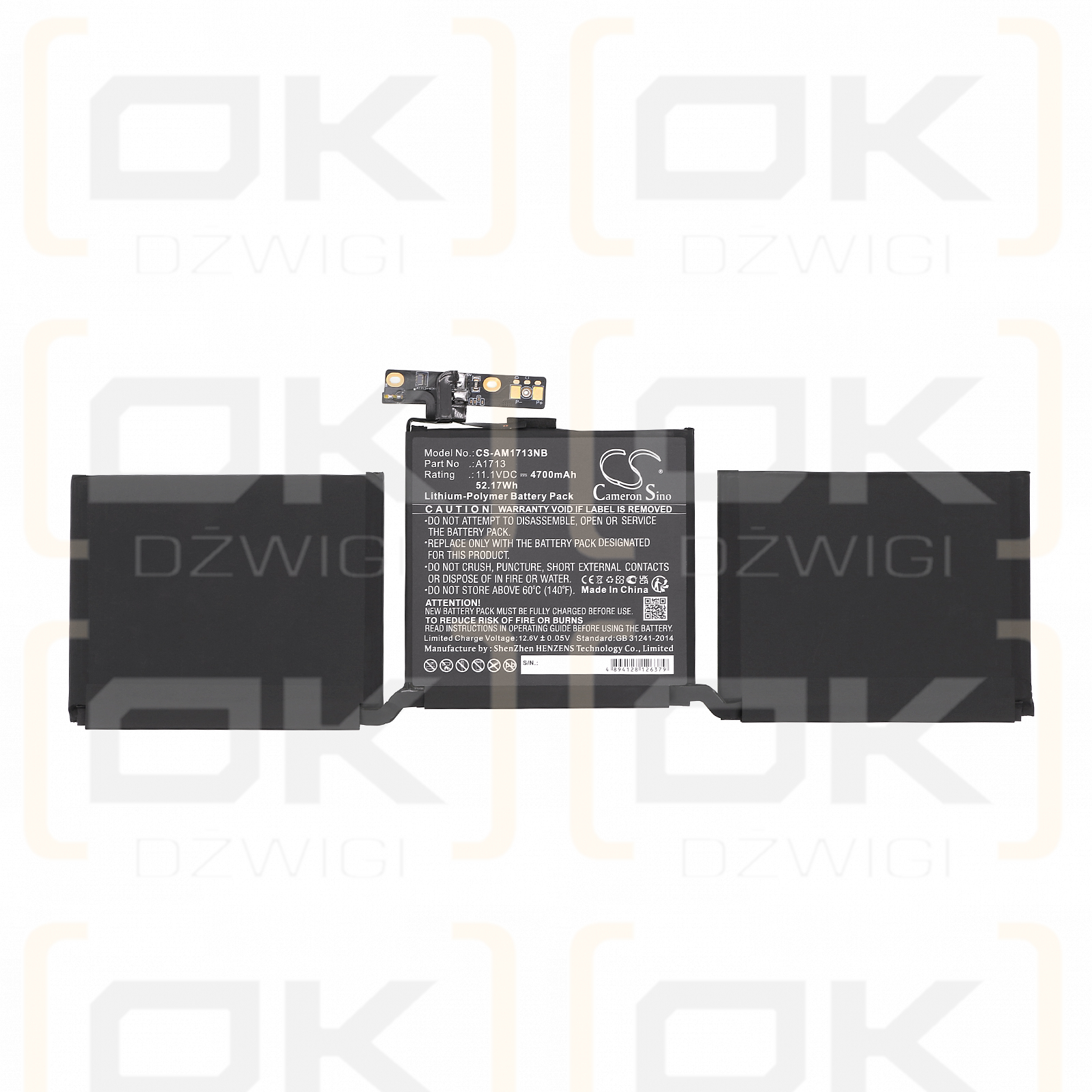Apple A2289 / A1713 4700 mAh Li-Polymer 11,1 V (Cameron Sino)