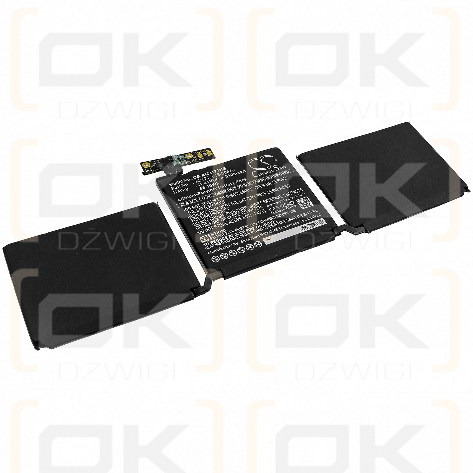 Apple Macbook Pro Retina 13.3 A2159 / A2171 5100mAh Li-Polímero 11.41V (Cameron Sino)