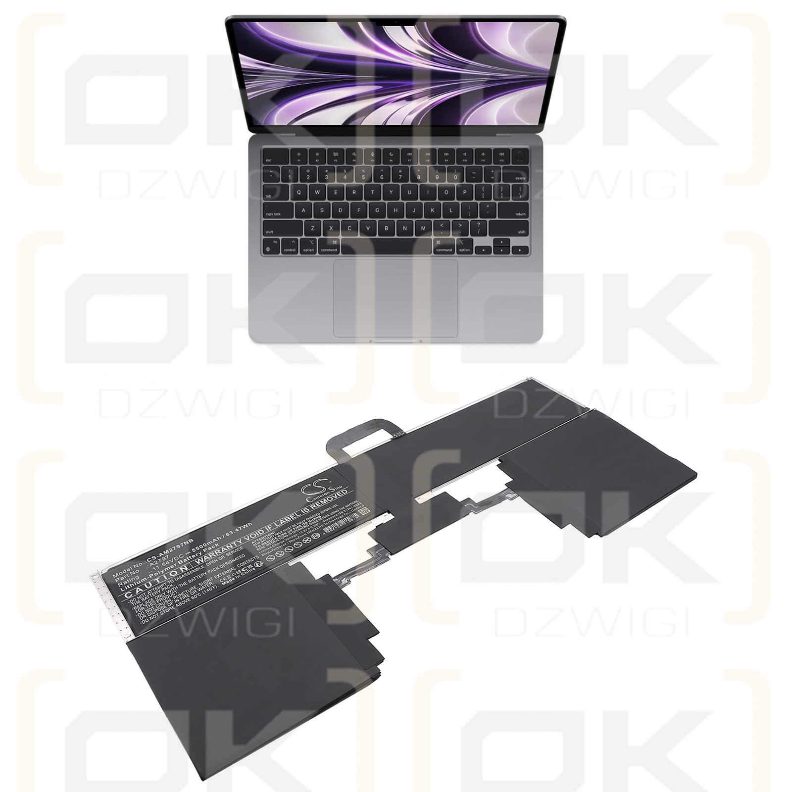 Apple MacbookAir 2023 / A2797 5500mAh Li-Polymer 11.54V (Cameron Sino)