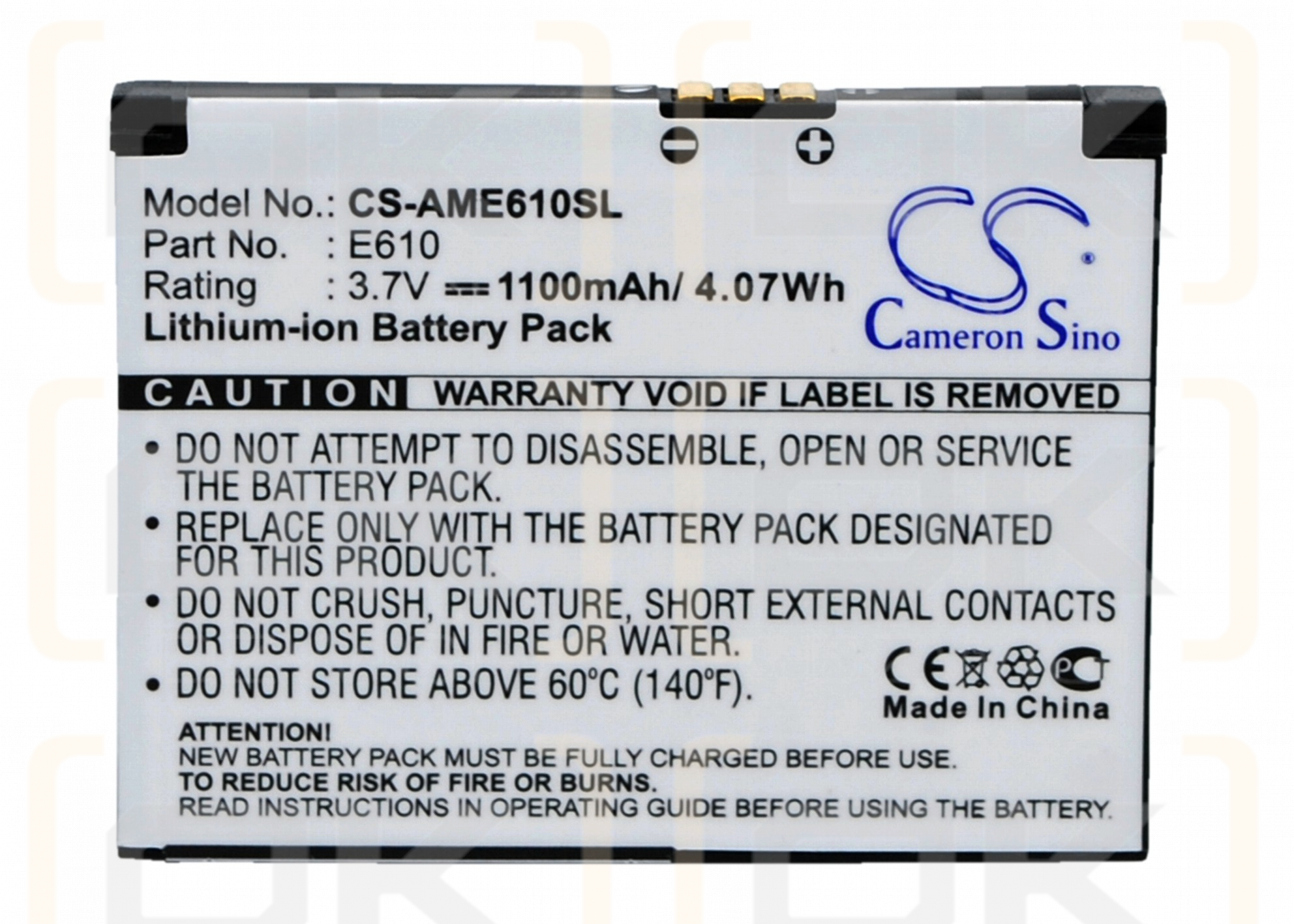 AMOI E610 / E610 1100 mAh Li-Ion 3,7 V (Cameron Sino)
