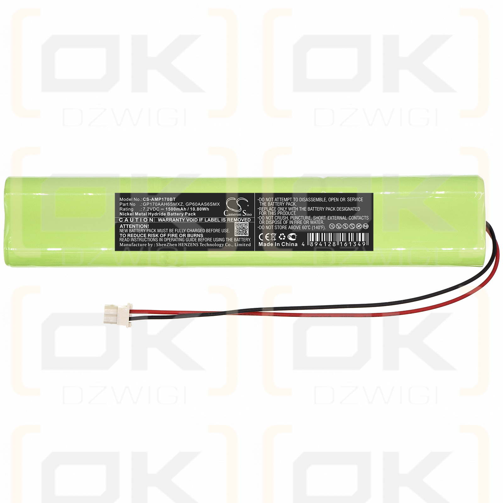 Panel de alarma AEM ARDENT / GP170AAH6SMXZ 1500mAh Ni-MH 7.2V (Cameron Sino)