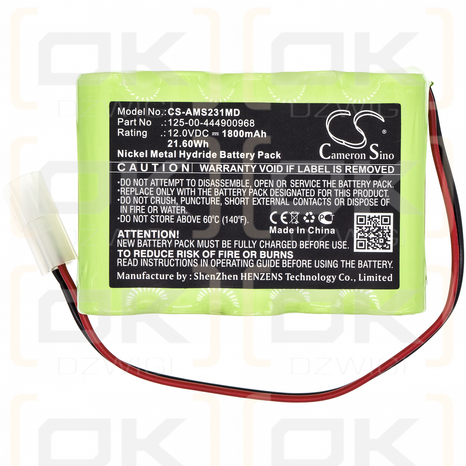 Alaris Medicalsystems Infusionspumpe 231 / 125-00-444900968 1800 mAh Ni-MH 12,0 V (Cameron Sino)