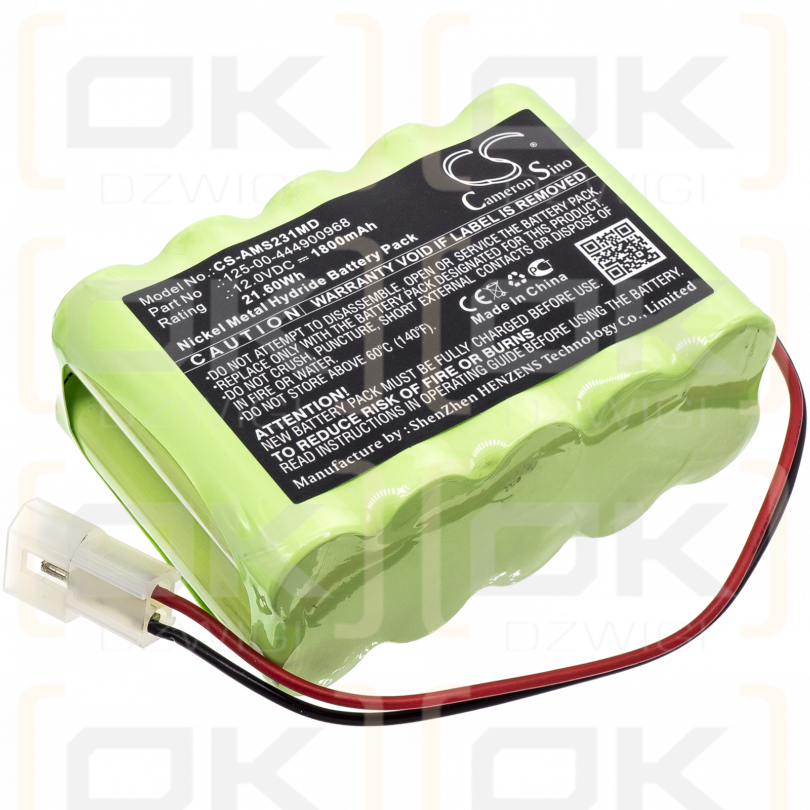 Alaris Medicalsystems Infusionspumpe 231 / 125-00-444900968 1800 mAh Ni-MH 12,0 V (Cameron Sino)