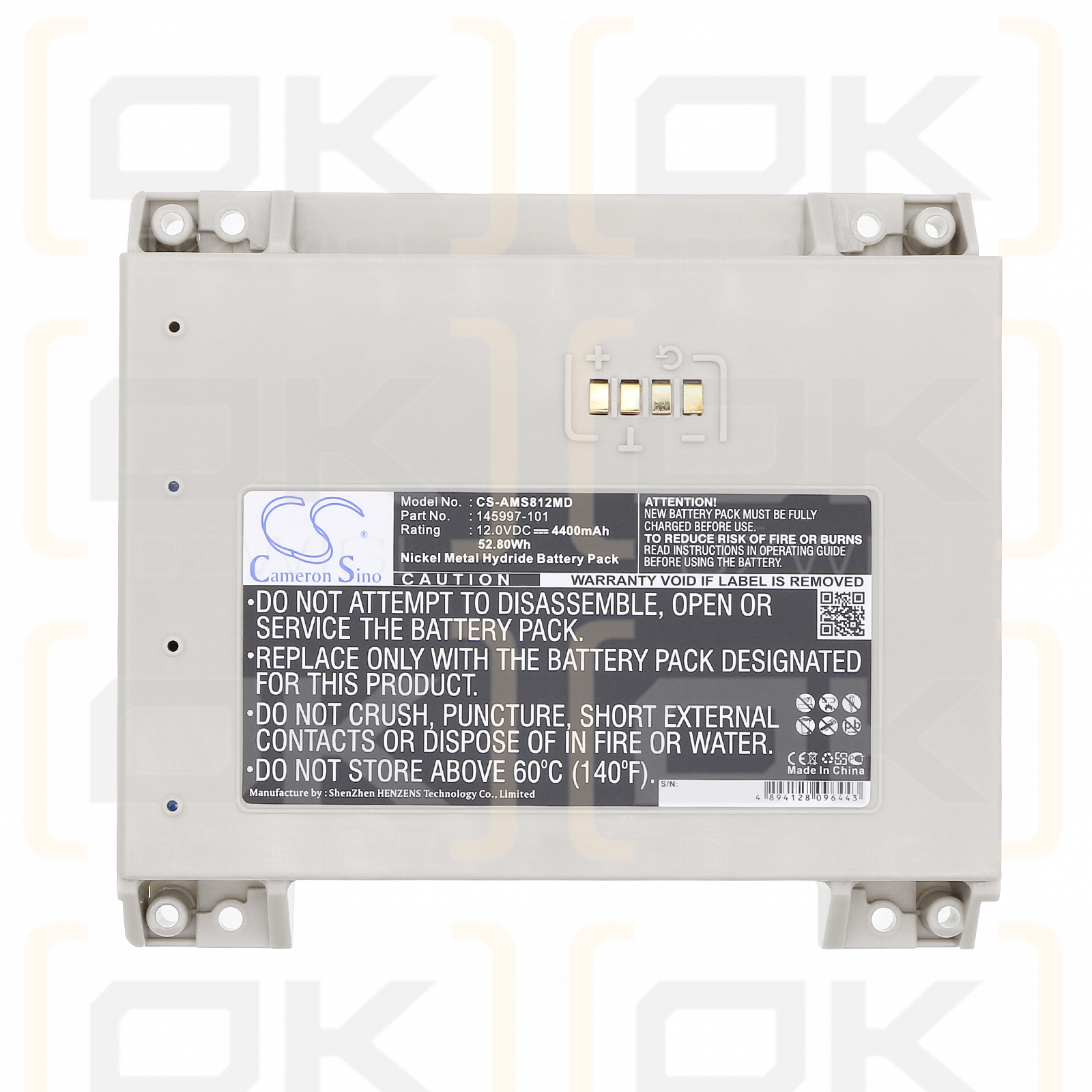 Alaris Medicalsystems Medley 8600 / 145997-101-8000 4400mAh Ni-MH 12.0V (Cameron Sino)