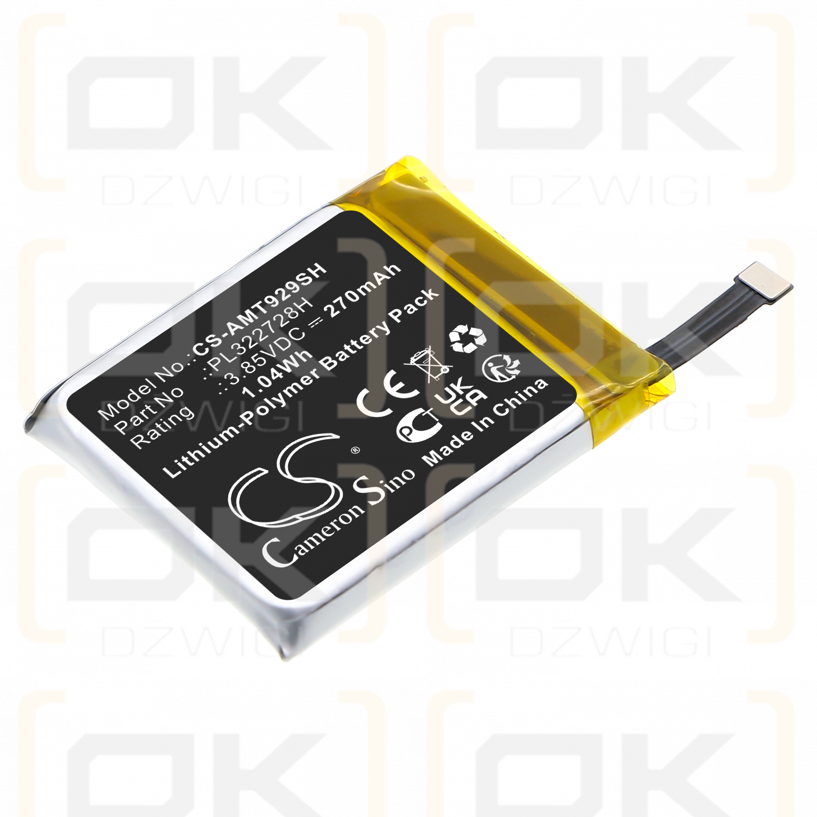 Amazfit Stratos 3 / PL322728H 270 mAh Li-Polymer 3,85 V (Cameron Sino)