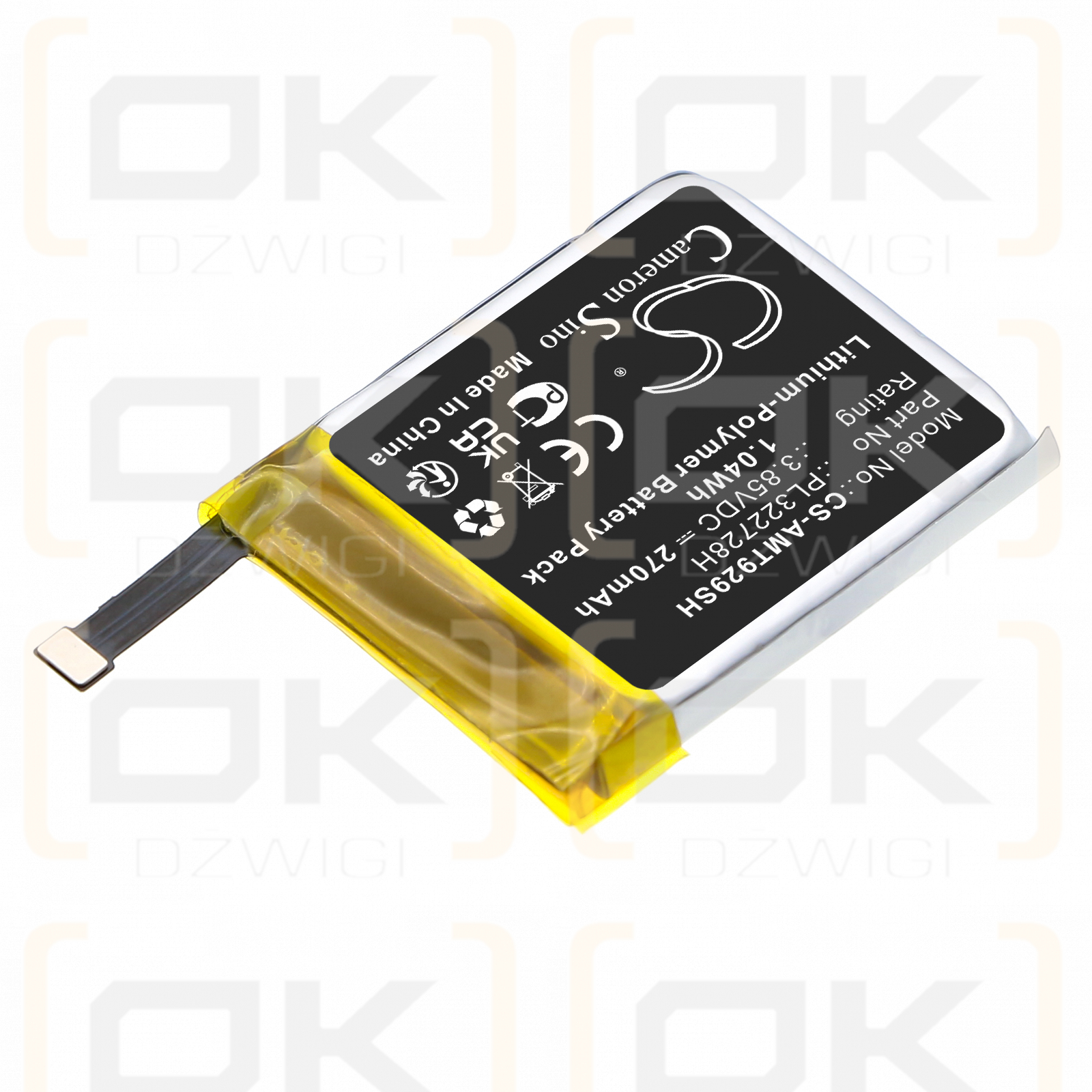 Amazfit Stratos 3 / PL322728H 270 mAh Li-Polymer 3,85 V (Cameron Sino)