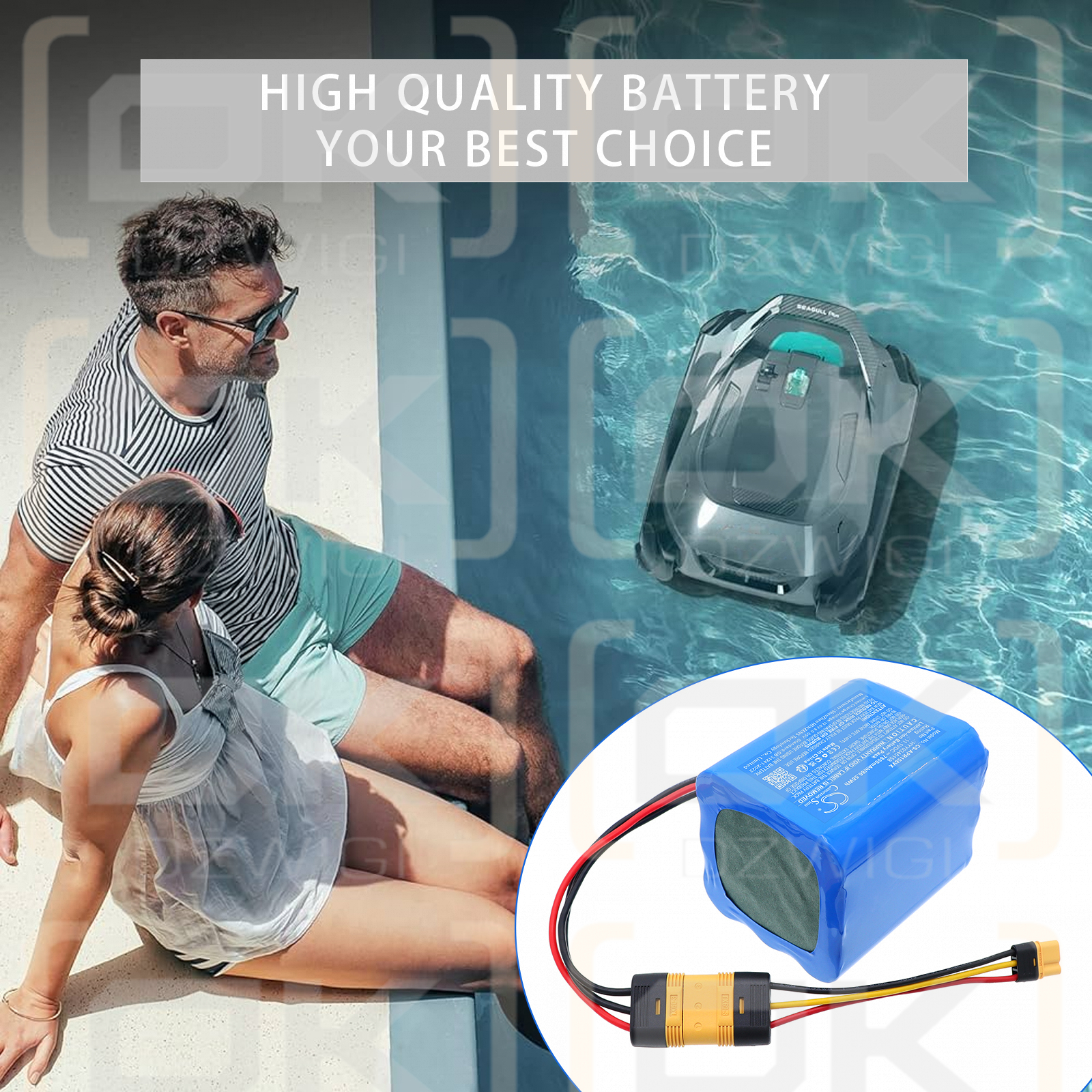 Пылесос для бассейна Aiper Seagull Plus / HYY0345158 7800 мАч Li-ion 11,1 В (Cameron Sino)