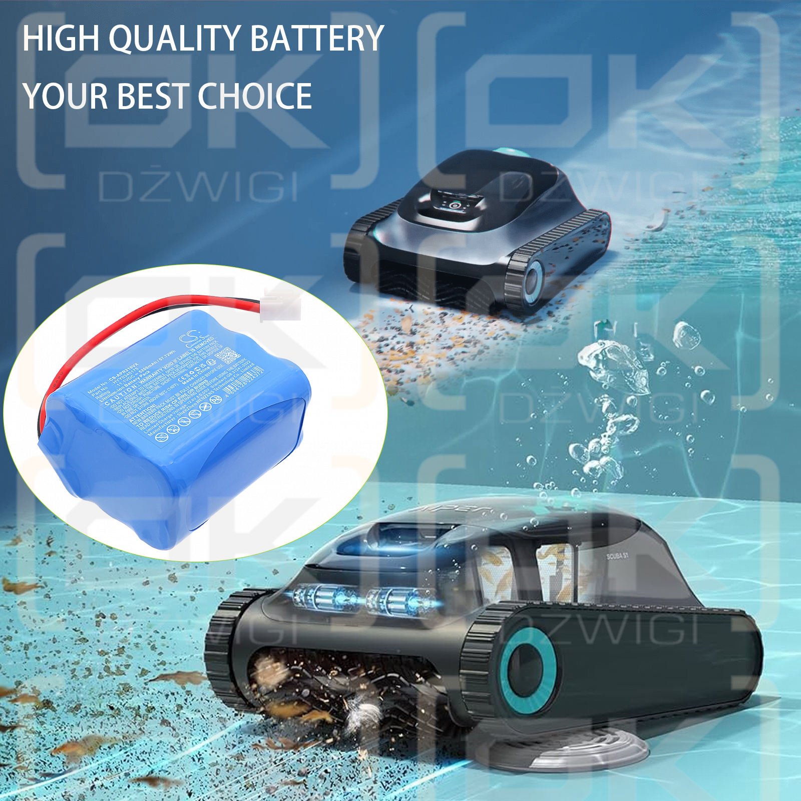 Aiper SE Cordless Robotic Pool Cleaner / HYY0345175 5200 mAh Li-ion 11.1 V (Cameron Sino)