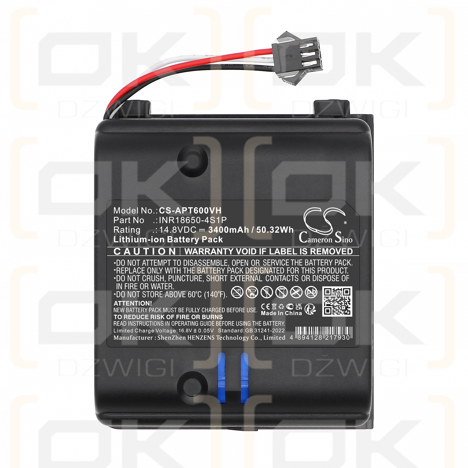 Aiper MT600 / INR18650-4S1P 3400 mAh Li-Ion 14,8 V (Cameron Sino)