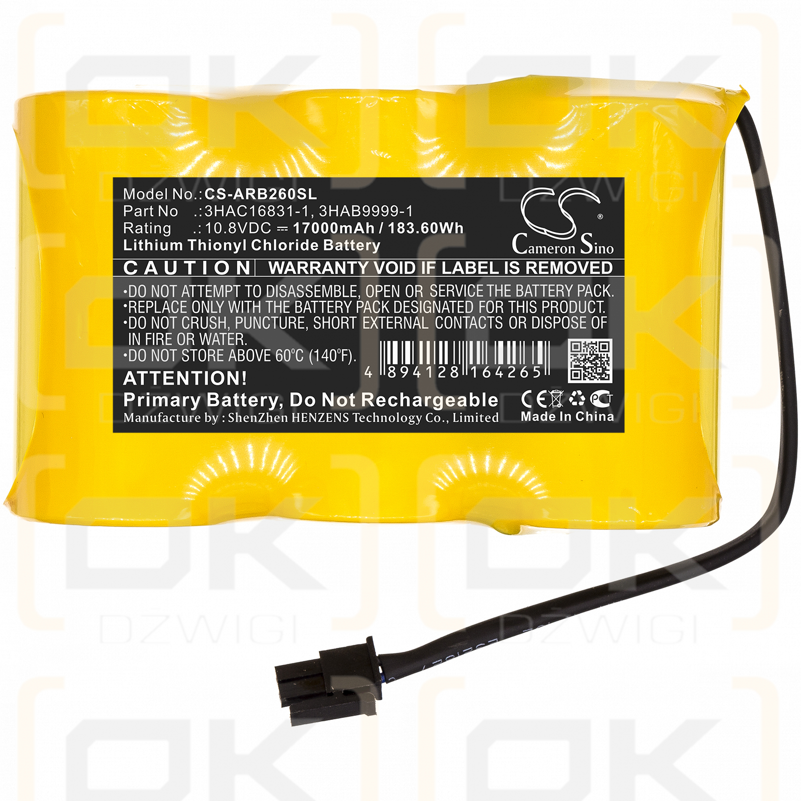 ABB IRB 7600 / 3HAC16831-1 17000mAh Li-SOCl2 10.8V (Cameron Sino)