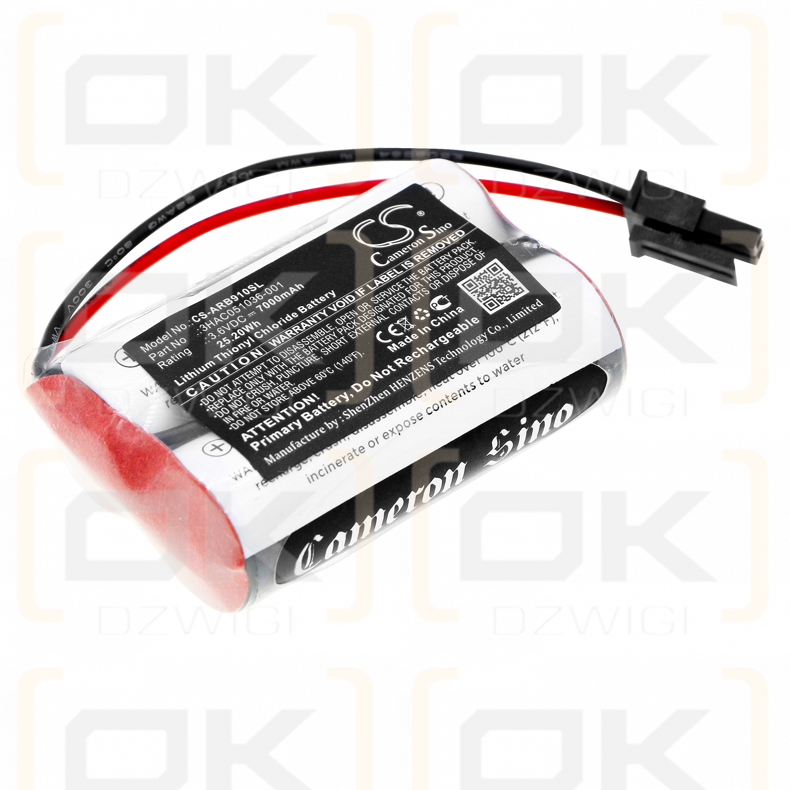 ABB 1s2 PLS17500 / 3HAC051036-001 7000mAh Li-SOCl2 3.6V (Cameron Sino)