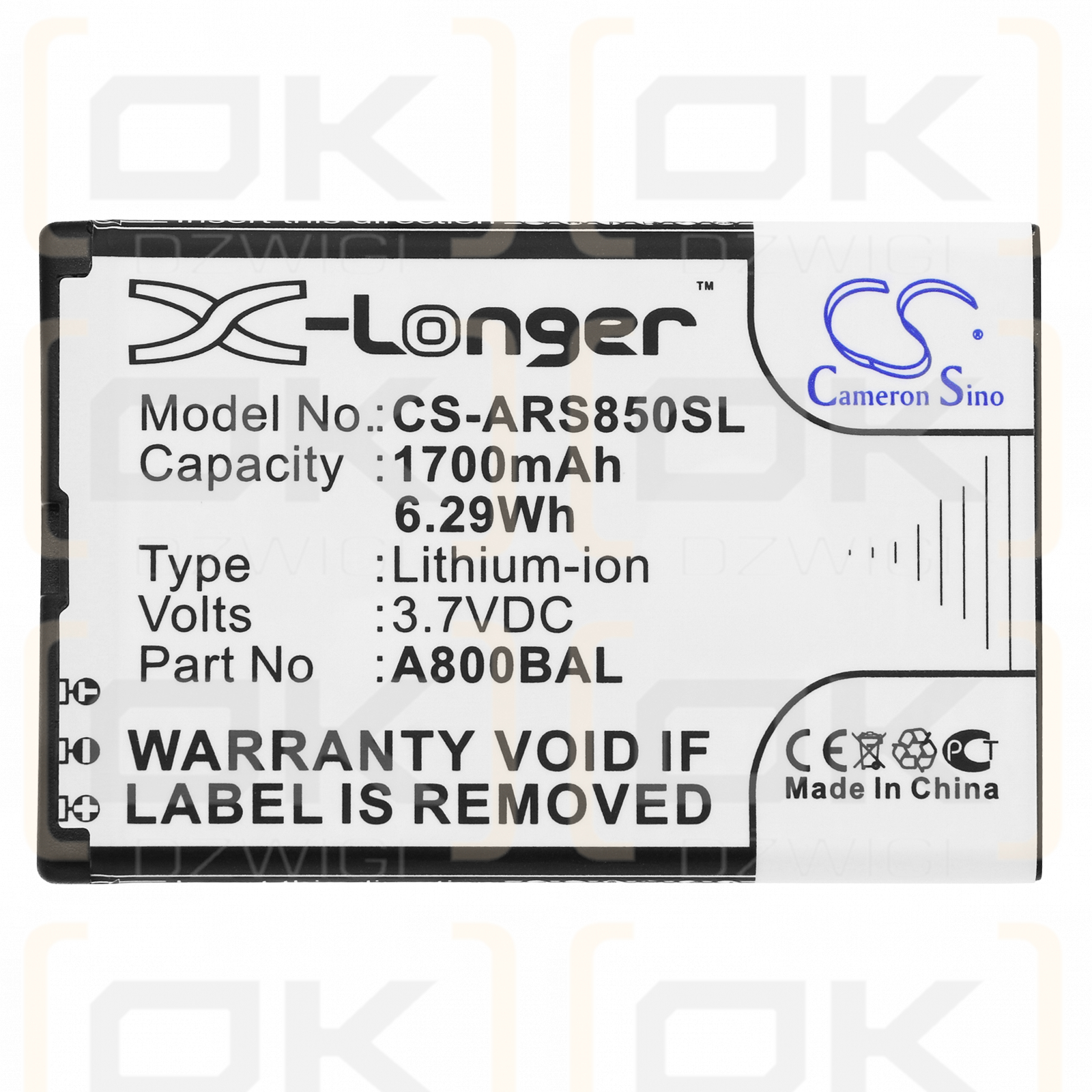 Hyundai MB-140 / BL-6900 1700 mAh Li-Ion 3,7 V (Cameron Sino)