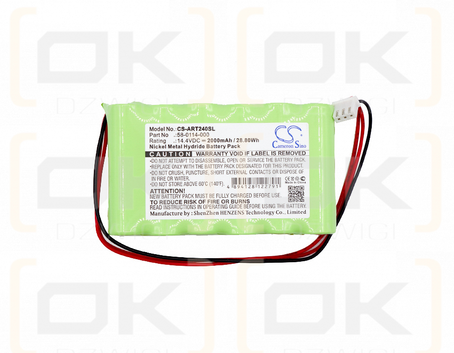 Acroprint ATR360 / 58-0114-000 2000 mAh Ni-MH 14,4 V (Cameron Sino)