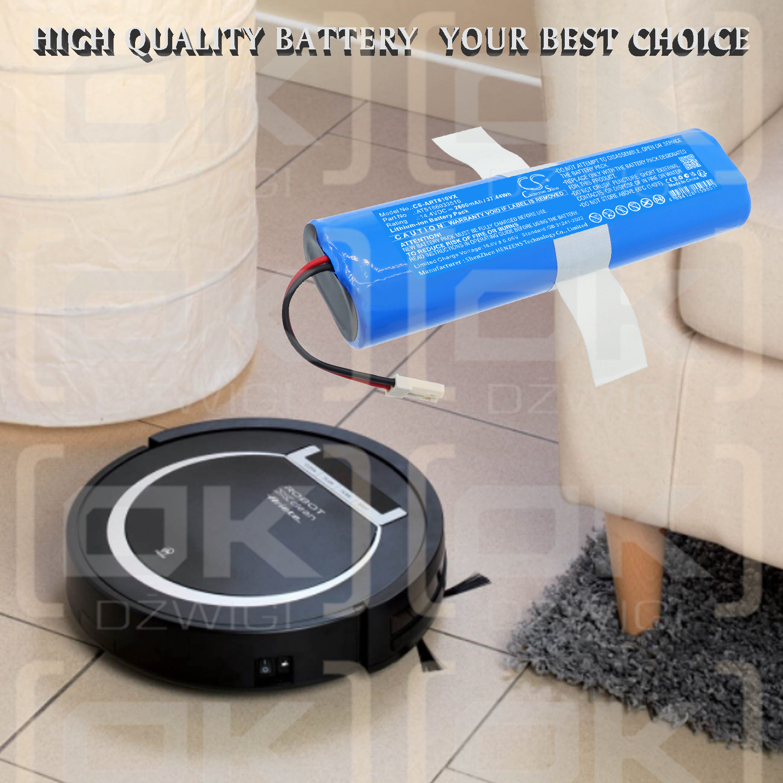 Ariete Rotating 2718 / AT5186033510 2600 mAh Li-ion 14,4 V (Cameron Sino)