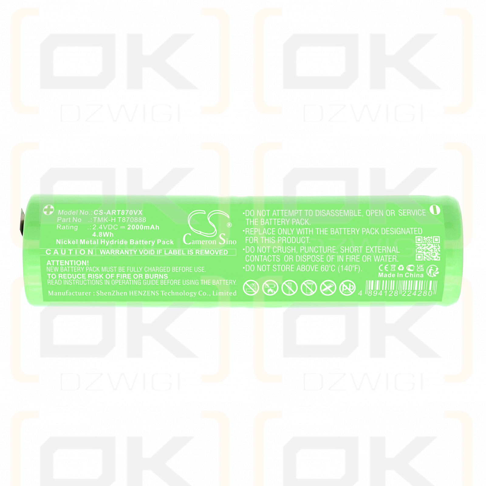 Ariete GRATI' BIANCO / TMK-H T870888 2000 mAh Ni-MH 2.4 V (Cameron Sino)